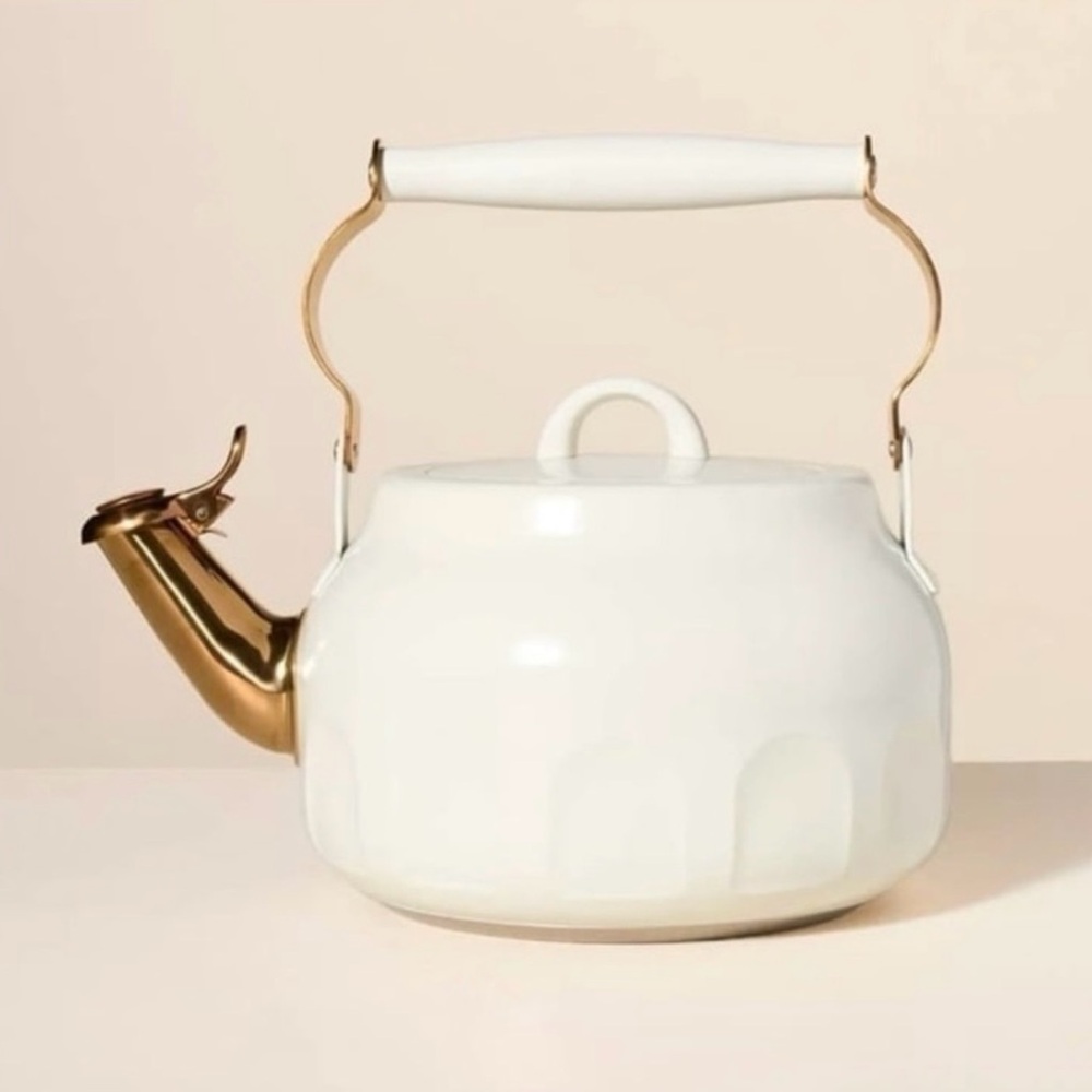 Hearth & Hand Magnolia 2qt Stainless Steel Arch Cutout Teapot Cream